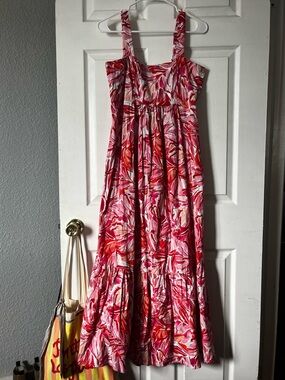 chinese dress ladies London Times High Detailed Neckline Sleeveless All-Over Floral Shirred  Bodice Maxi Dress